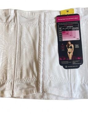 NWT MAIDENFORM WOMEN’S SHAPEWEAR EXTRA FIRM SHAPING WAIST TRAINER WHITE SIZE M